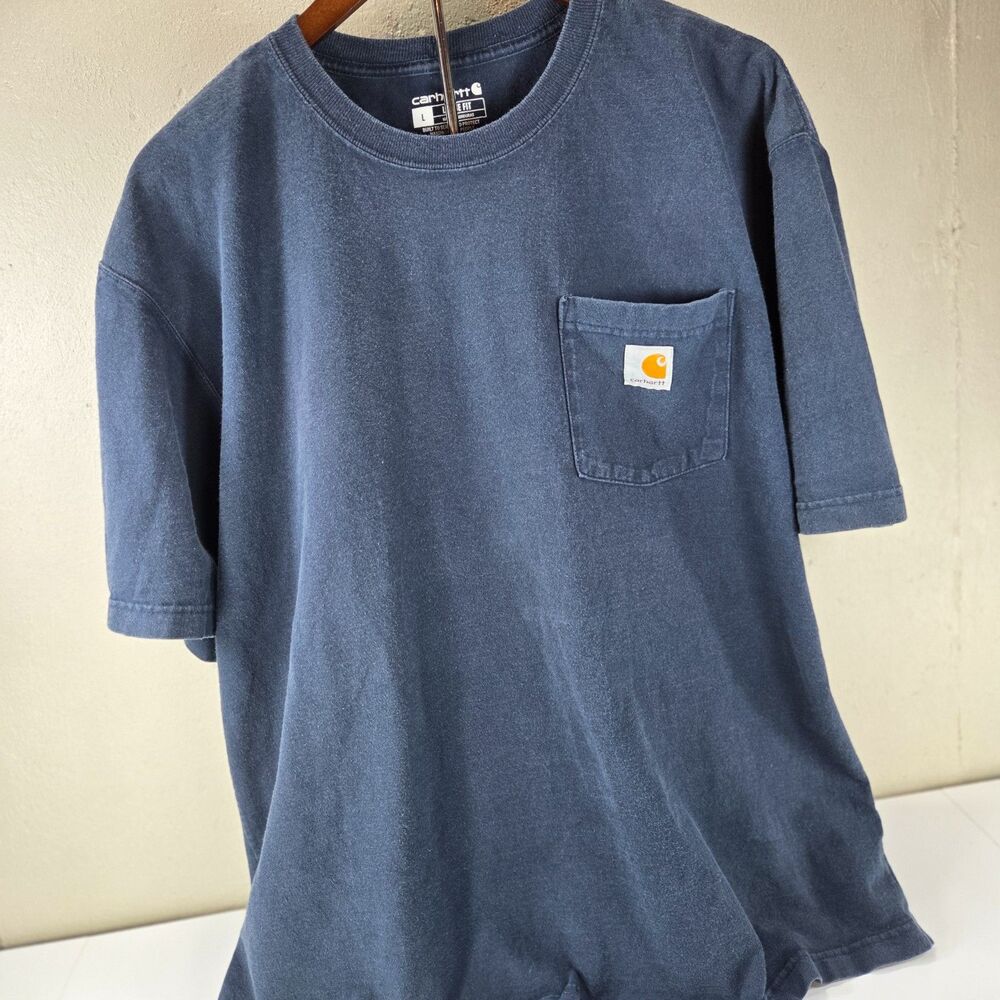 Carhartt Loose Fit Pocket T-Shirt Men’s L Navy Blue Oversized Workwear